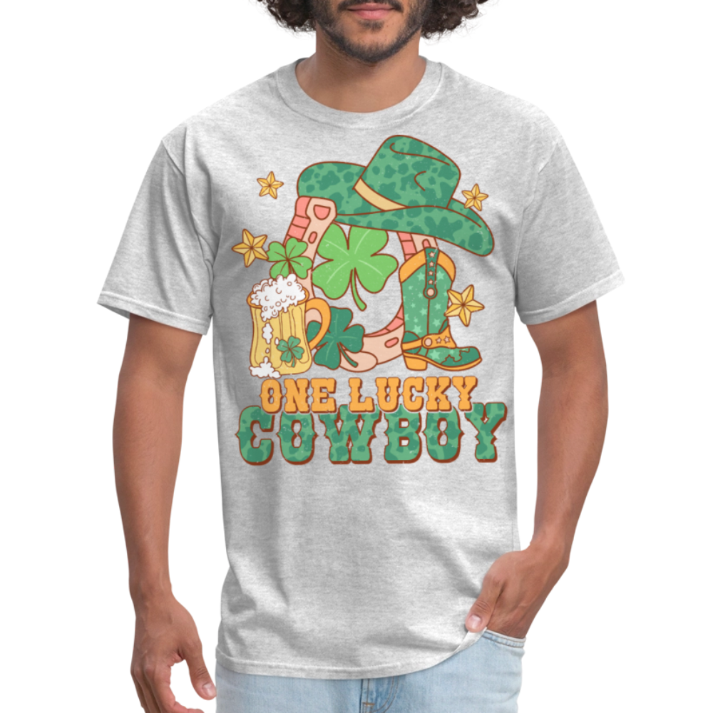 Lucky Cowboy St Patrick’s Graphic T-shirt - heather gray