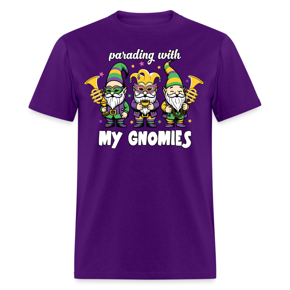 Parading With my Gnomies Festival Shirt Funny Mardi Gras T-shirt - purple