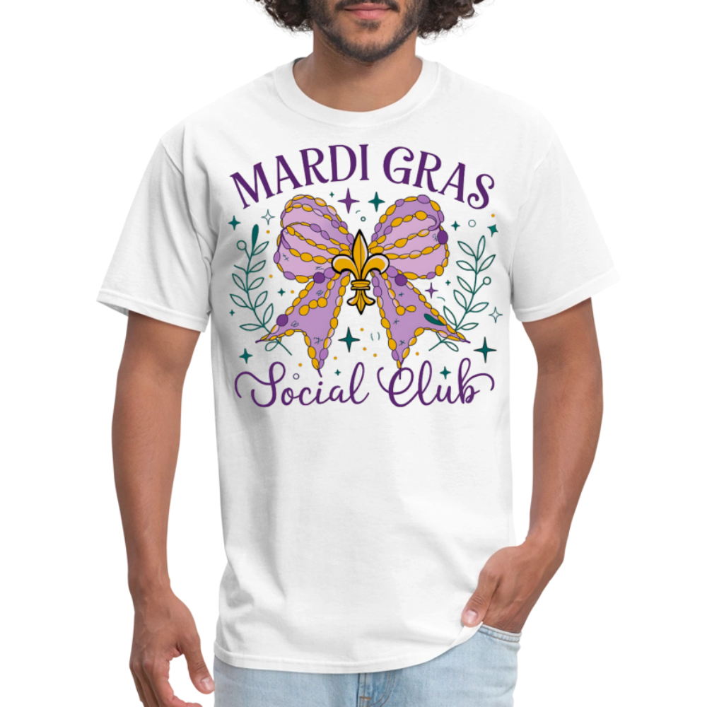 Mardi Gras Social Club  Shirt New Orleans Party Celebration T-Shirt - white