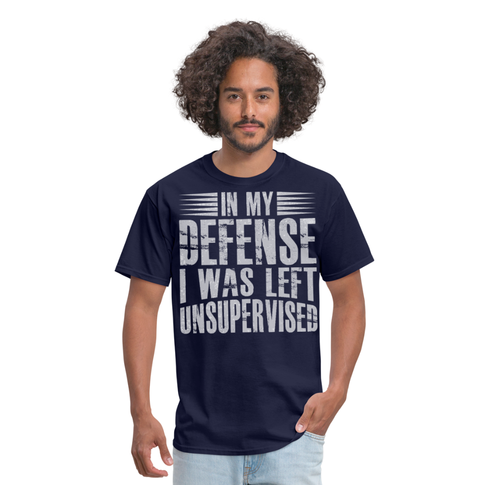 Unique In My Defense Graphic Tees Unisex Classic T-Shirt - navy