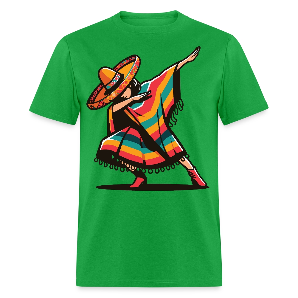 Cinco De Mayo Fiesta Outfit Funny Mexican Dabbing Design For T-shirt - bright green