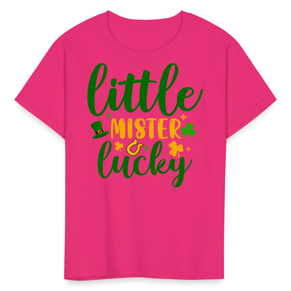 Little Mister Lucky St Patrick’s Day Kids T-shirt - fuchsia