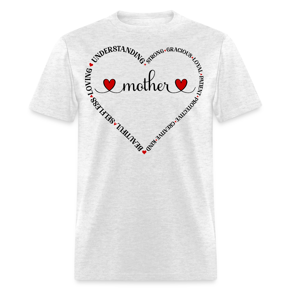Heart Mom Graphic Tee For Women T-shirt - light heather gray