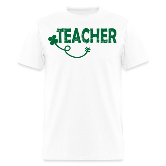 Lucky teacher St Patrick’s Day T-shirt - white