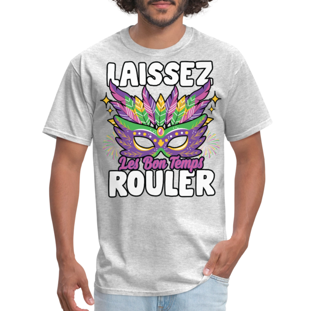 Mardi Gras Party Tee Laissez Les Bon Temps Roule T-shirt - heather gray