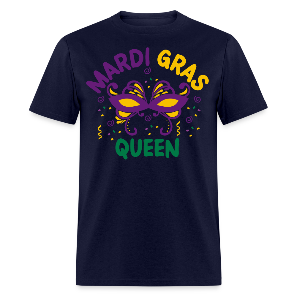 Funny Mardi Gras Shirts For Ladies Mardi Gras Queen T-shirt - navy