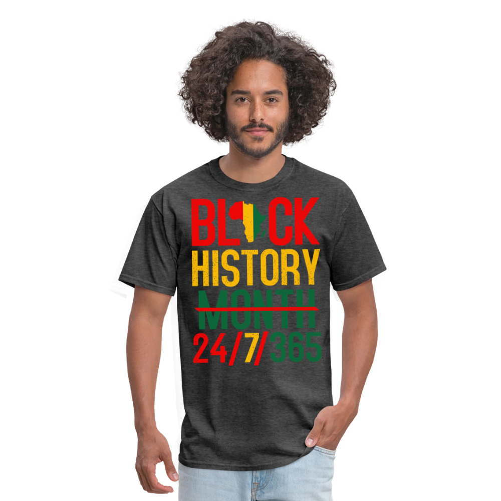 24/7/365 Black Pride Tee Black History Month Unisex Classic T-Shirt - heather black