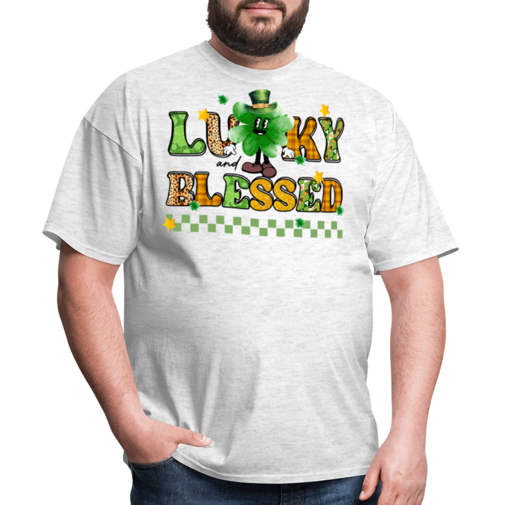 Blessed And Lucky Irish Holiday T-shirt - light heather gray