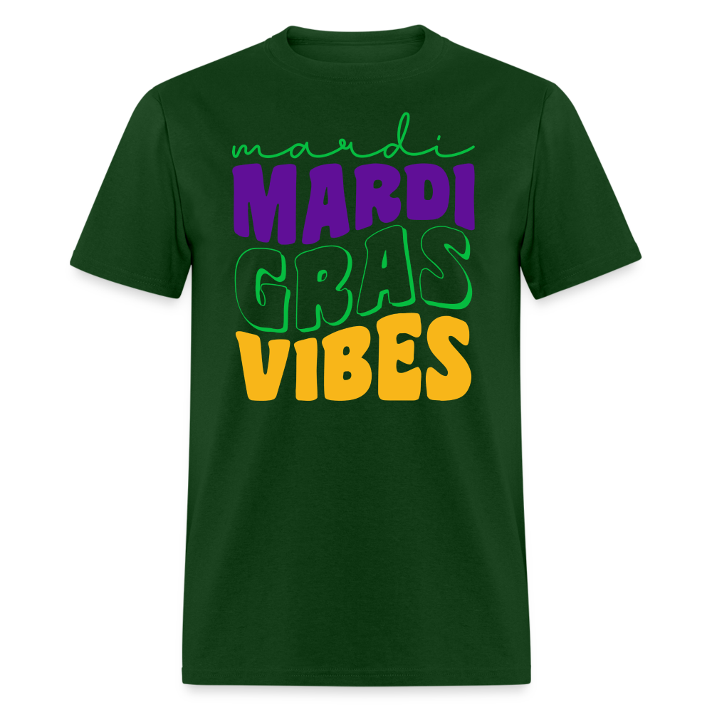 Colorful Mardi Gras Vibes Unisex T-shirt - forest green