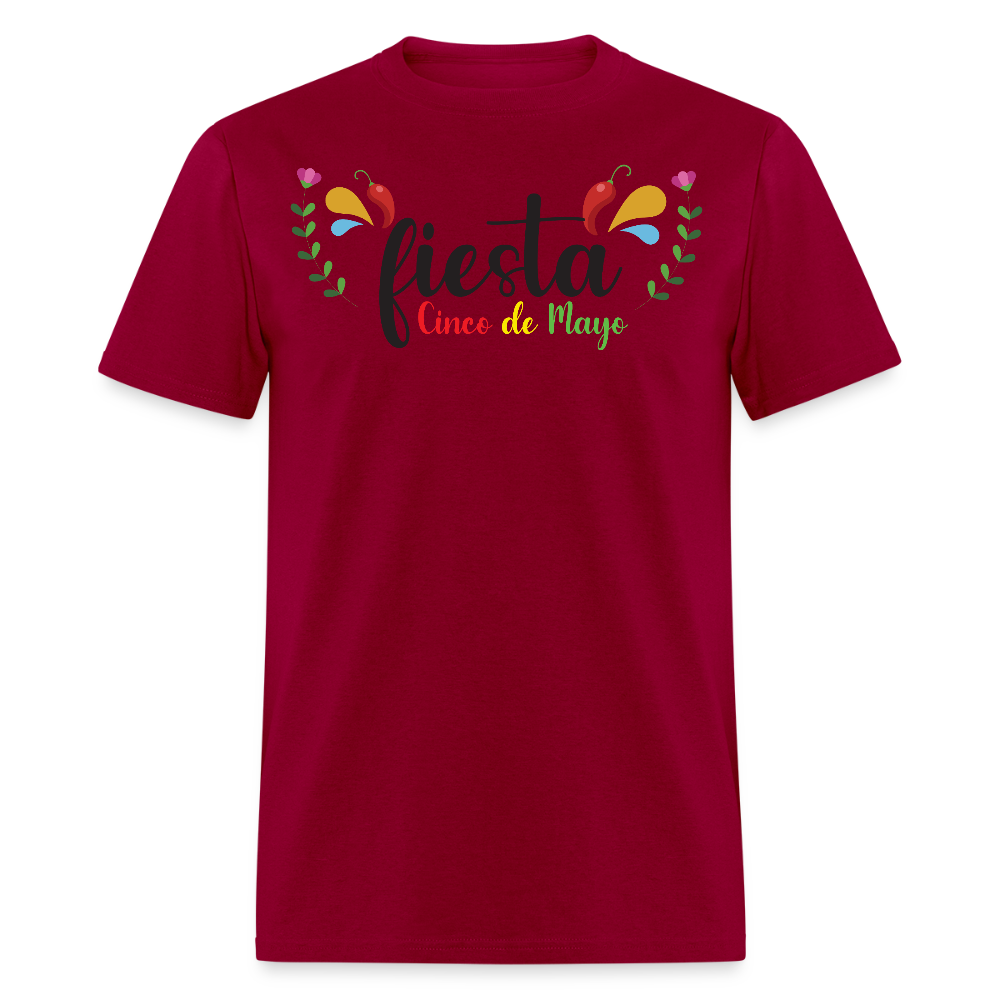 Cute and Festive Cinco De Mayo Fiesta T-shirt - dark red