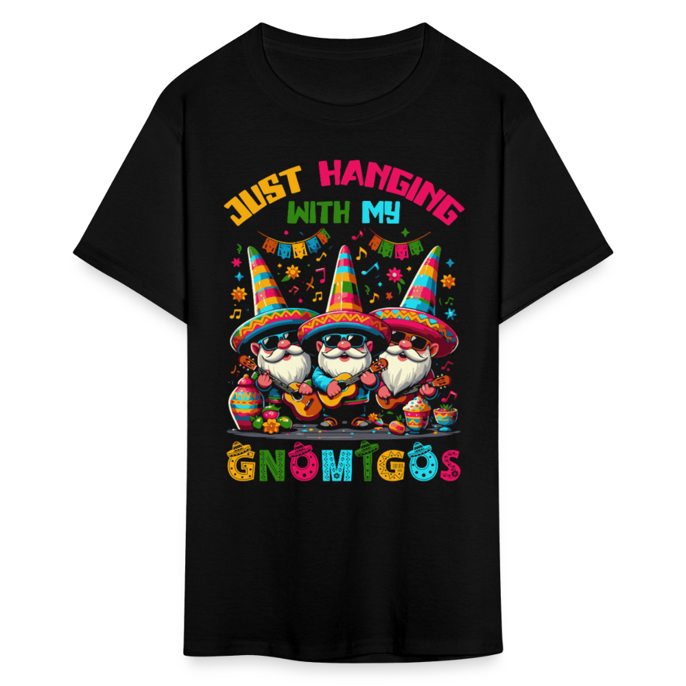 Just Hanging With My Gnomigos Tee Funny Mexican Gnome T-shirt - black