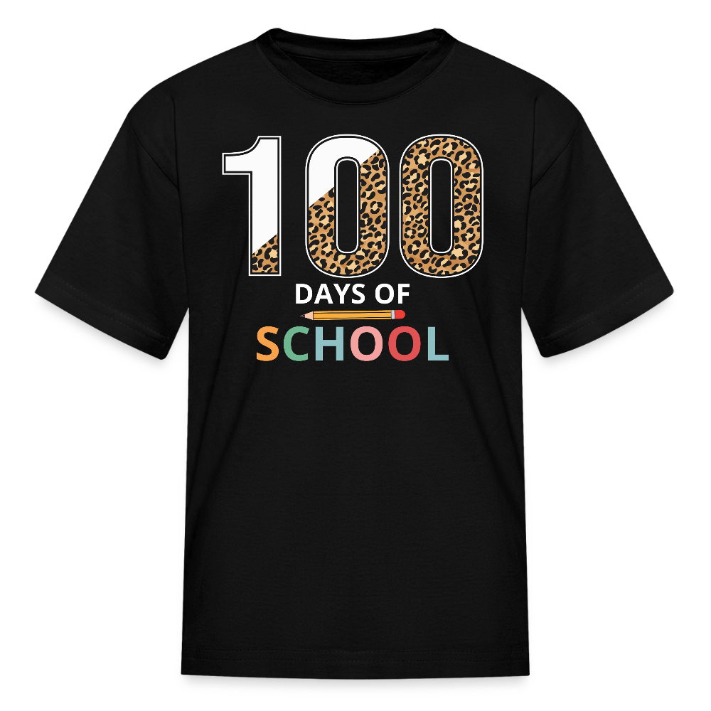 100 Days Of School Shirt For Boys Colorful School Milestone Kids T-shirt - black