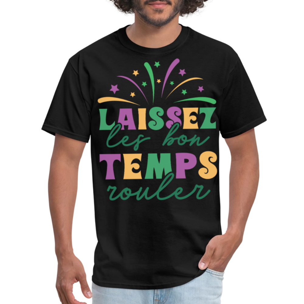 Funny New Orleans Festival Tee Laissez les Bons Temps Rouler T-shirt - black