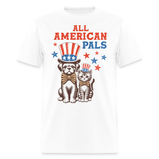 Fourth Of July Dog And Cat T-Shirt - white