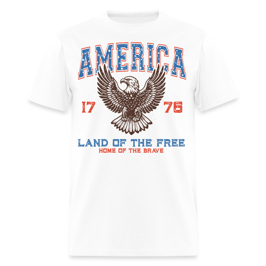 Land Of The Free 4th Of July Patriotic T-Shirt - white