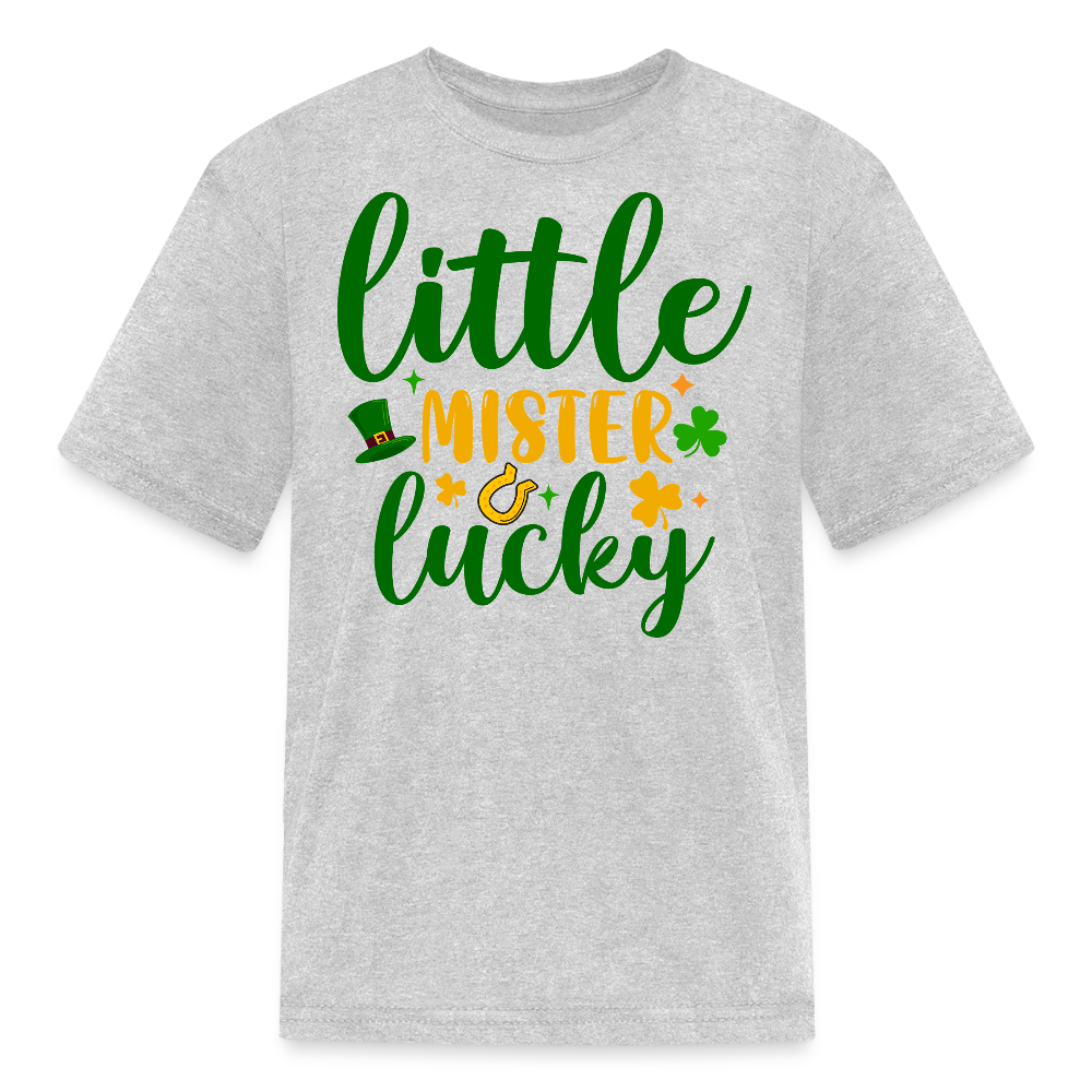 Little Mister Lucky St Patrick’s Day Kids T-shirt - heather gray