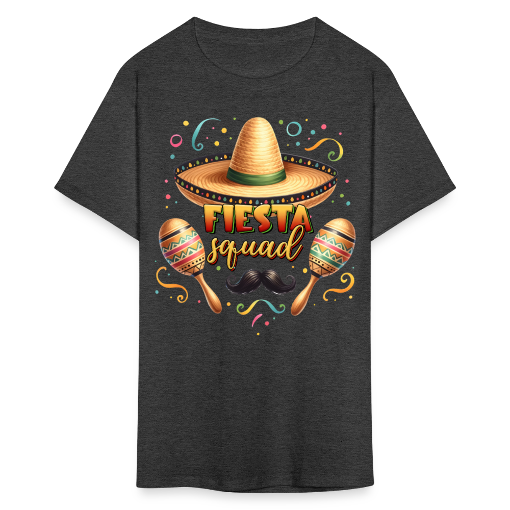 Sombrero And Maracas Party Tee Funny Cinco de Mayo Squad T-shirt - heather black