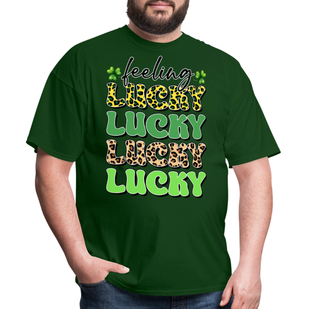 Feeling Lucky St Patrick’s Day T-shirt - forest green