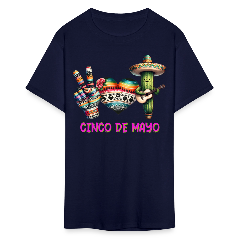 Cute Cactus Cinco de Mayo Tee Mexican-themed Party T-shirt - navy