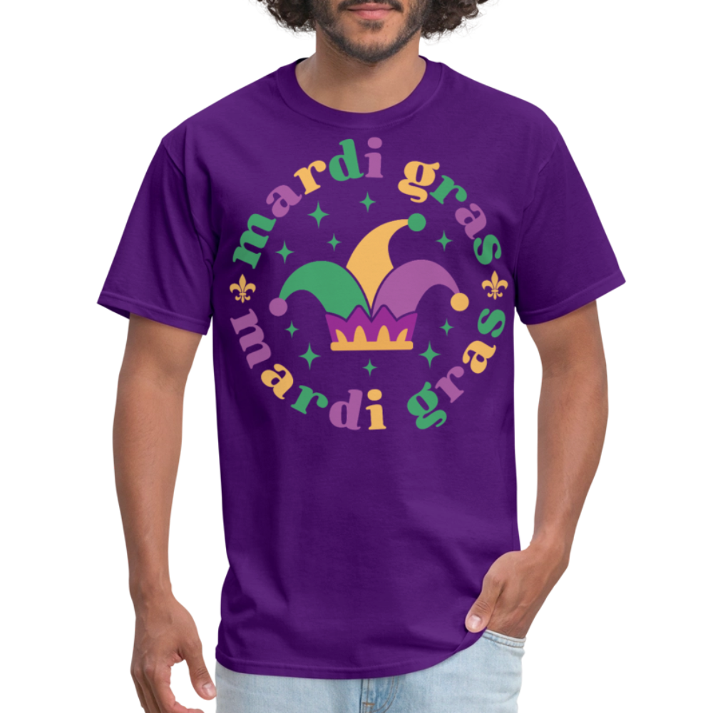 Funny Mardi Gras Jester Hat Unisex T-shirt - purple