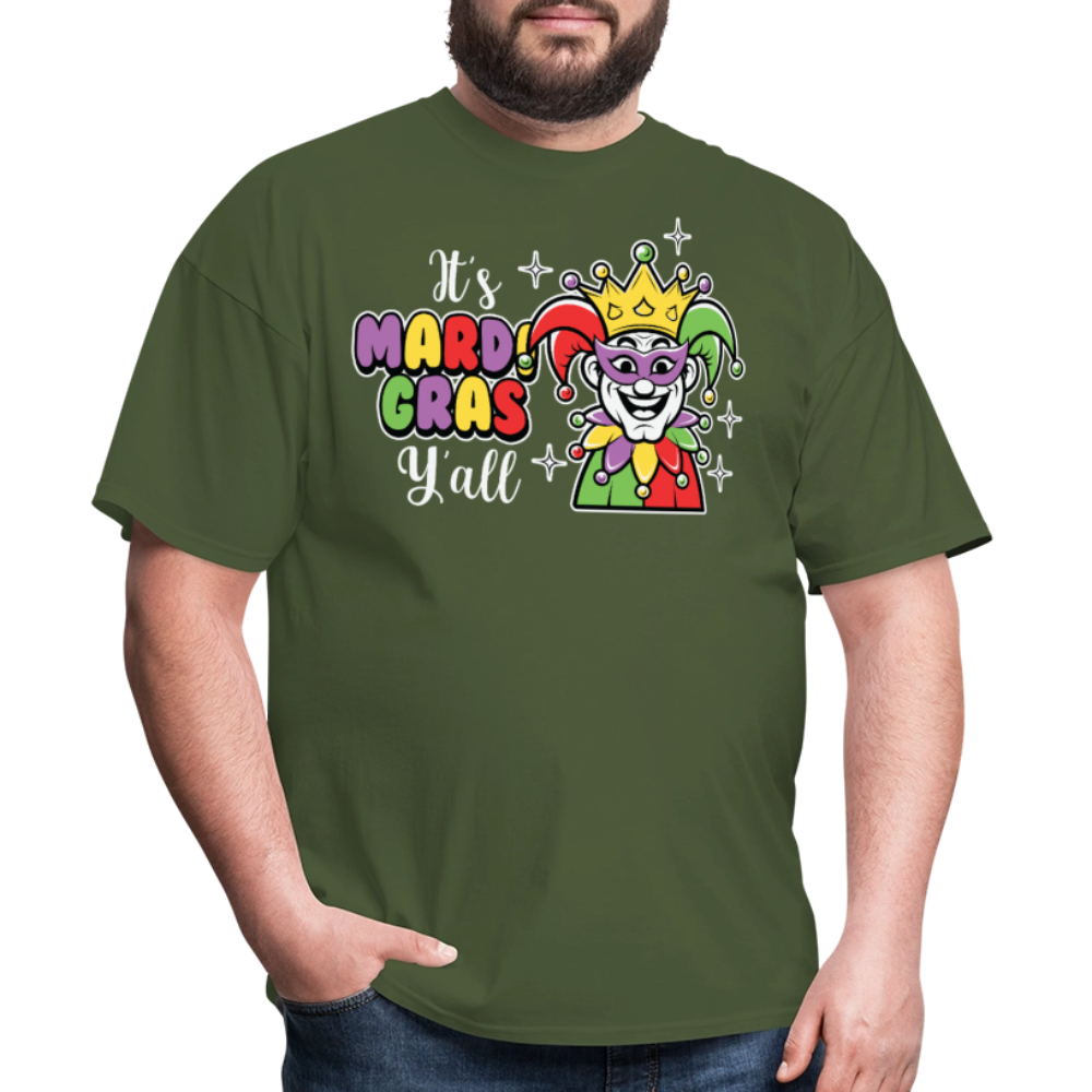 It’s Mardi Gras Y’all Shirt For Party Lovers Mardi Gras Jester T-shirt - military green