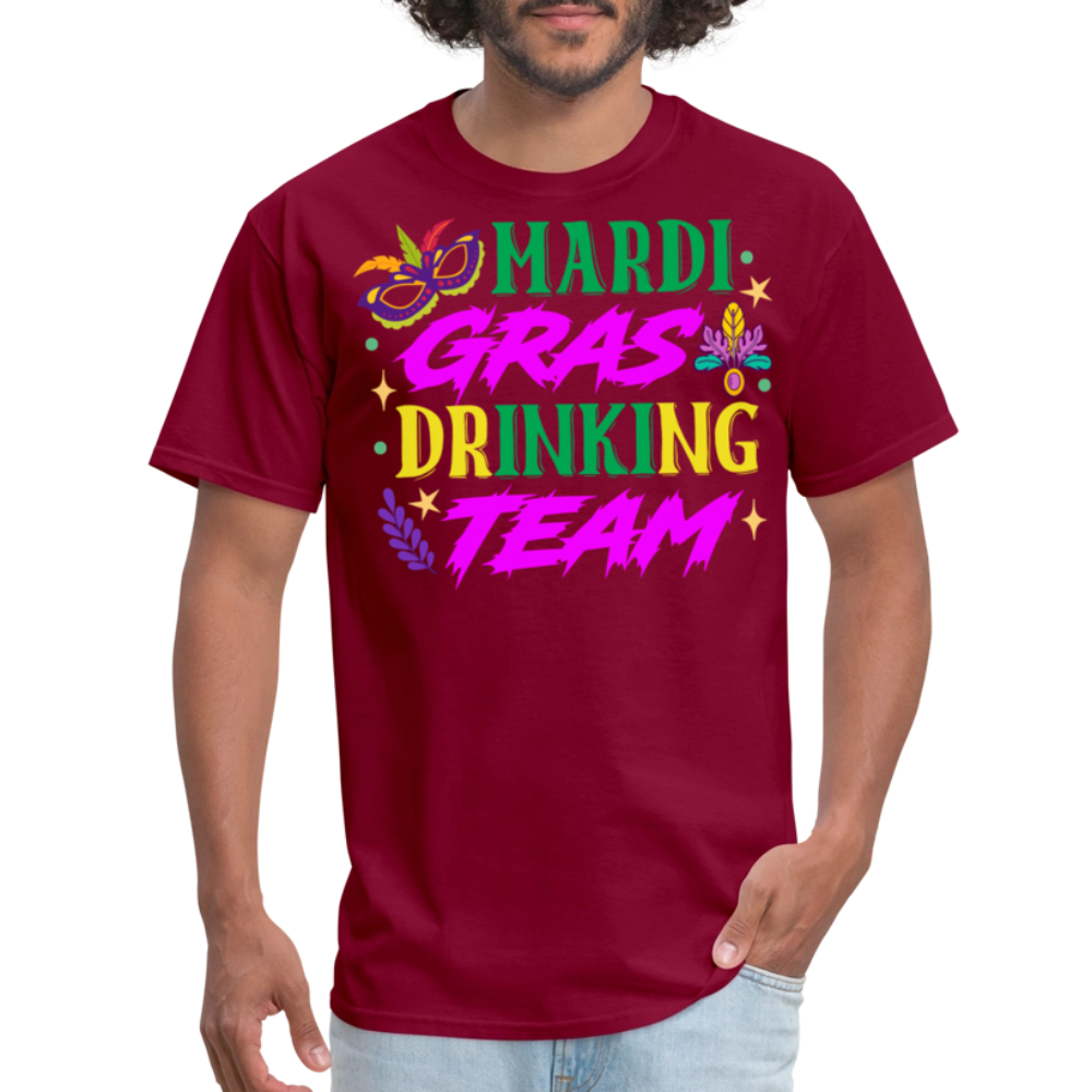 Funny Mardi Gras Party Tee Mardi Gras Drinking Team T-shirt - burgundy