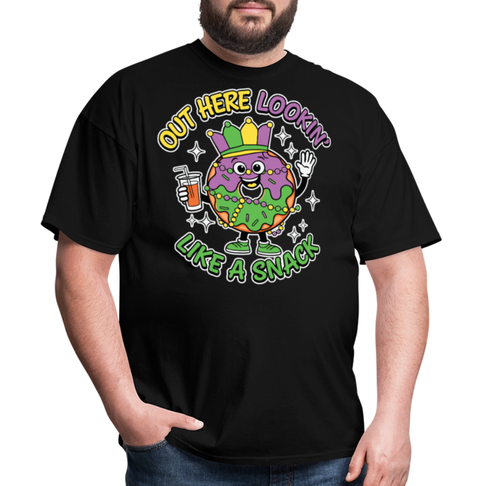 Funny Mardi Gras outfits Lookin’ like A Snack festival T-shirt - black