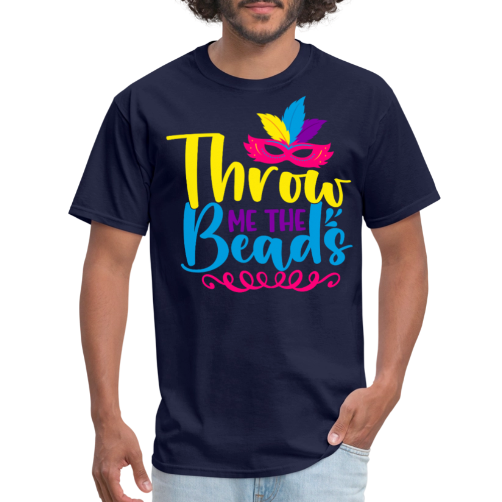 Throw Me The Beads Funny Mardi Gras T-shirt - navy