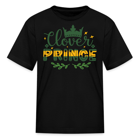 Clover Prince St Patrick’s Day Kids T-shirt - black