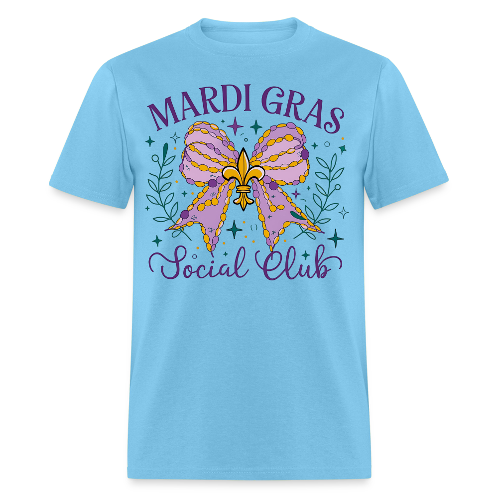 Mardi Gras Social Club  Shirt New Orleans Party Celebration T-Shirt - aquatic blue