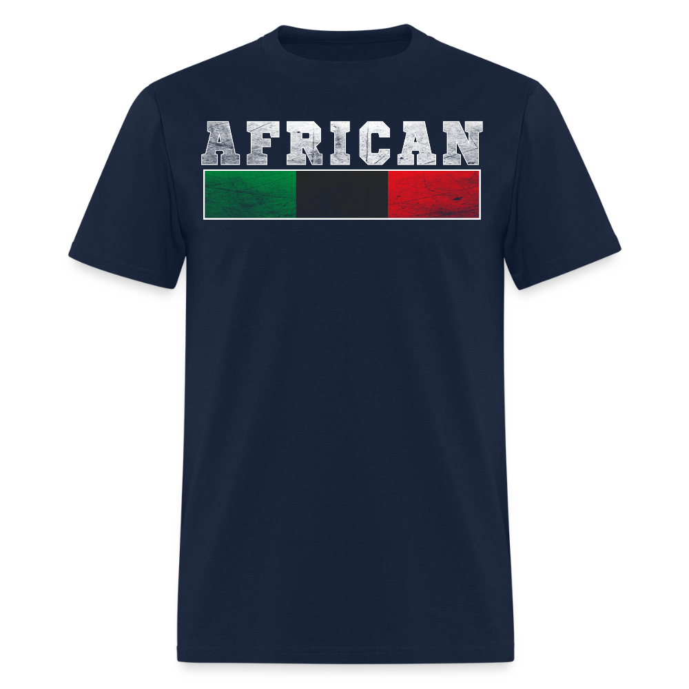 Pan African Flag Afrocentric Pride T-Shirt - navy