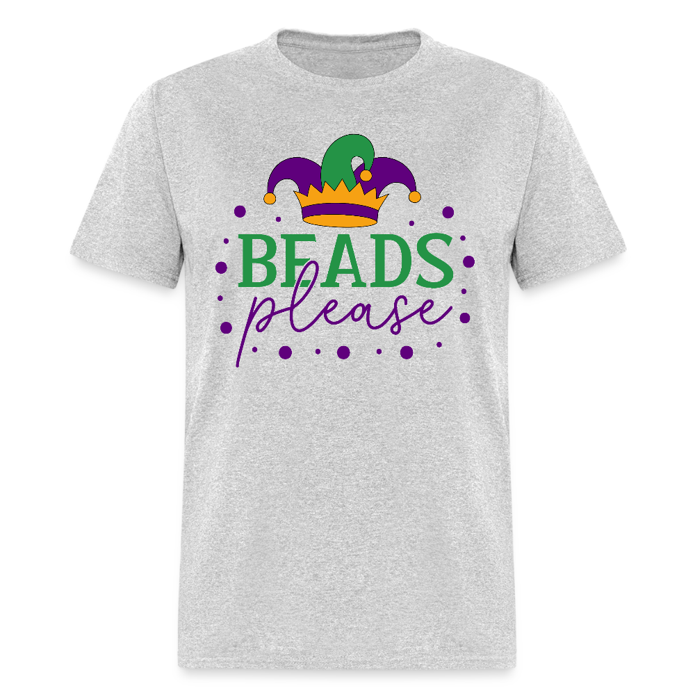 Cute Mardi Gras Shirts For Family Beads Please Party T-shirt - heather gray