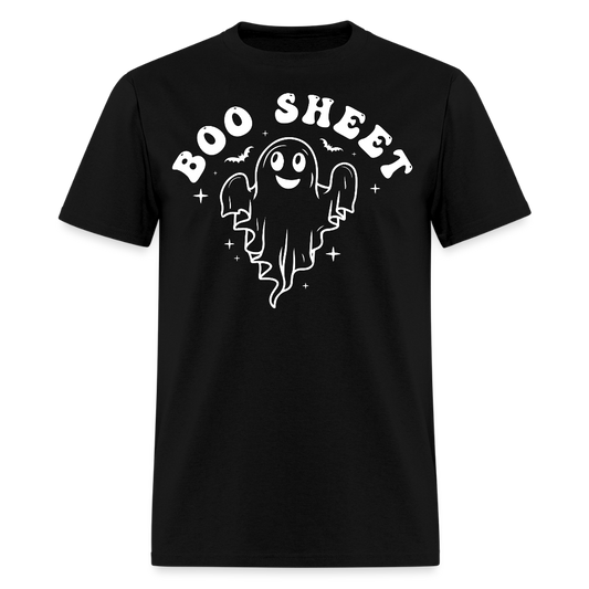 Cute Boo Sheet Funny Halloween Ghost T-Shirt - black