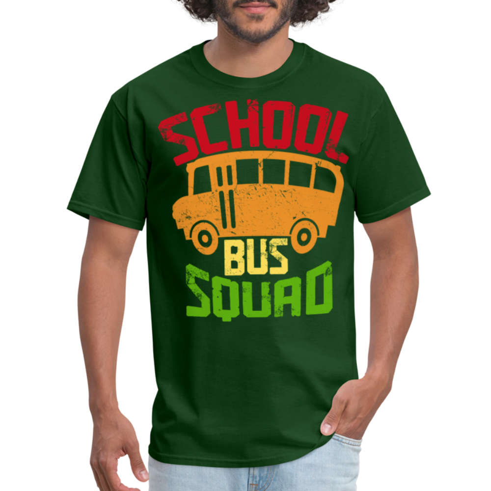 Vintage School Bus Tee for Drivers & Staff School Bus Squad T-shirt - forest green