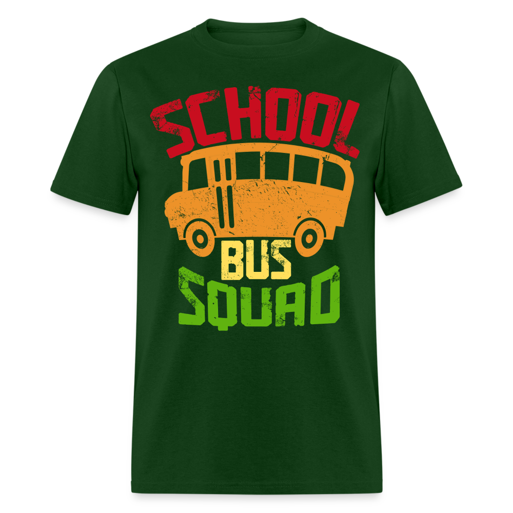 Vintage School Bus Tee for Drivers & Staff School Bus Squad T-shirt - forest green