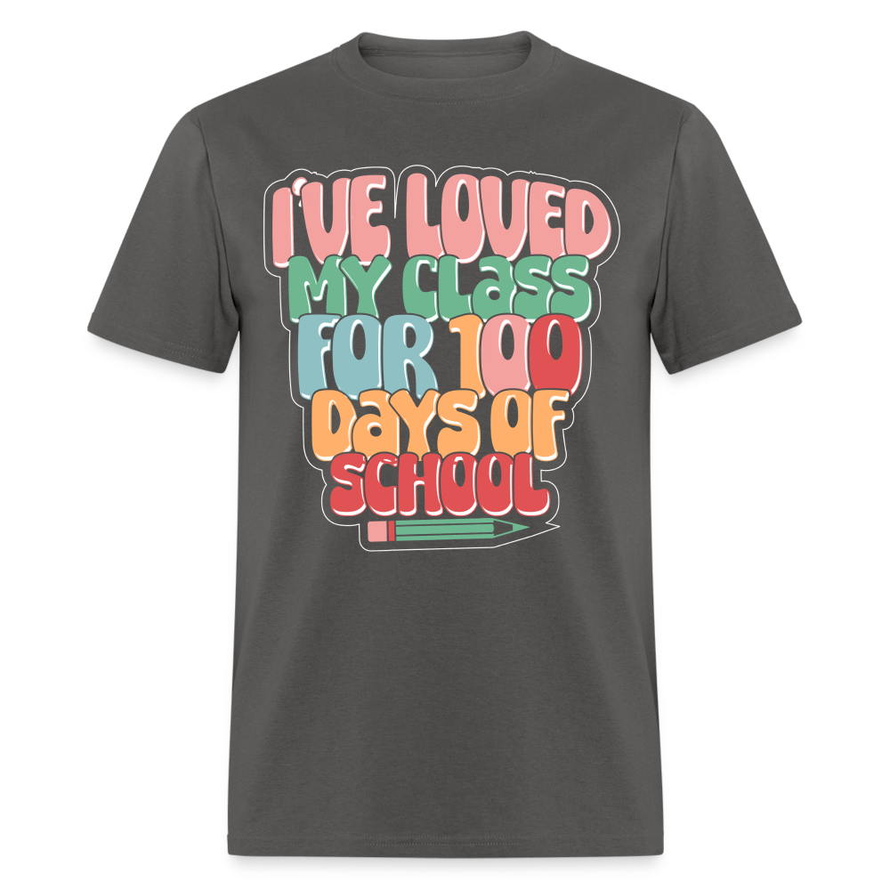 100 Days Of School Tee For Teachers 100 Days Of Learning Teacher T-shirt - charcoal