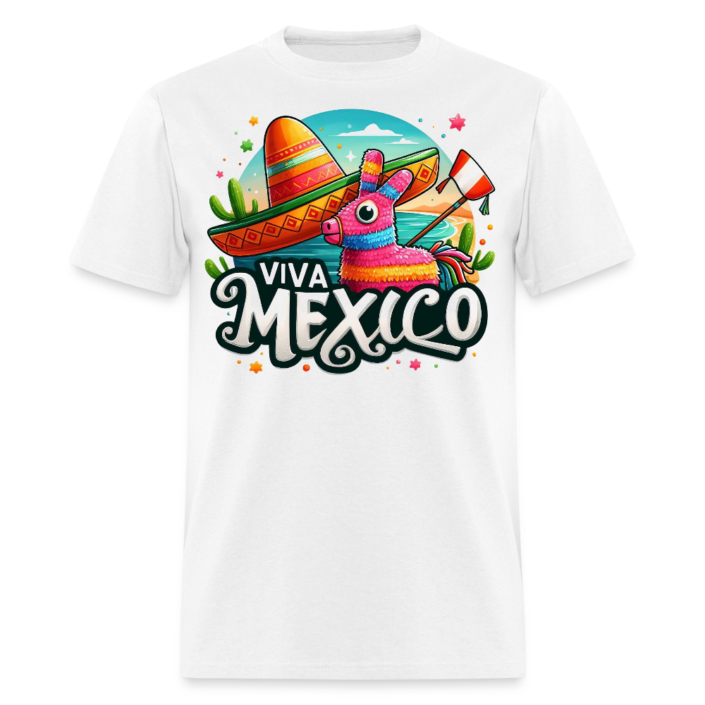 Colorful Mexican Pinata-themed Gifts Viva Mexico Party T-shirt - white