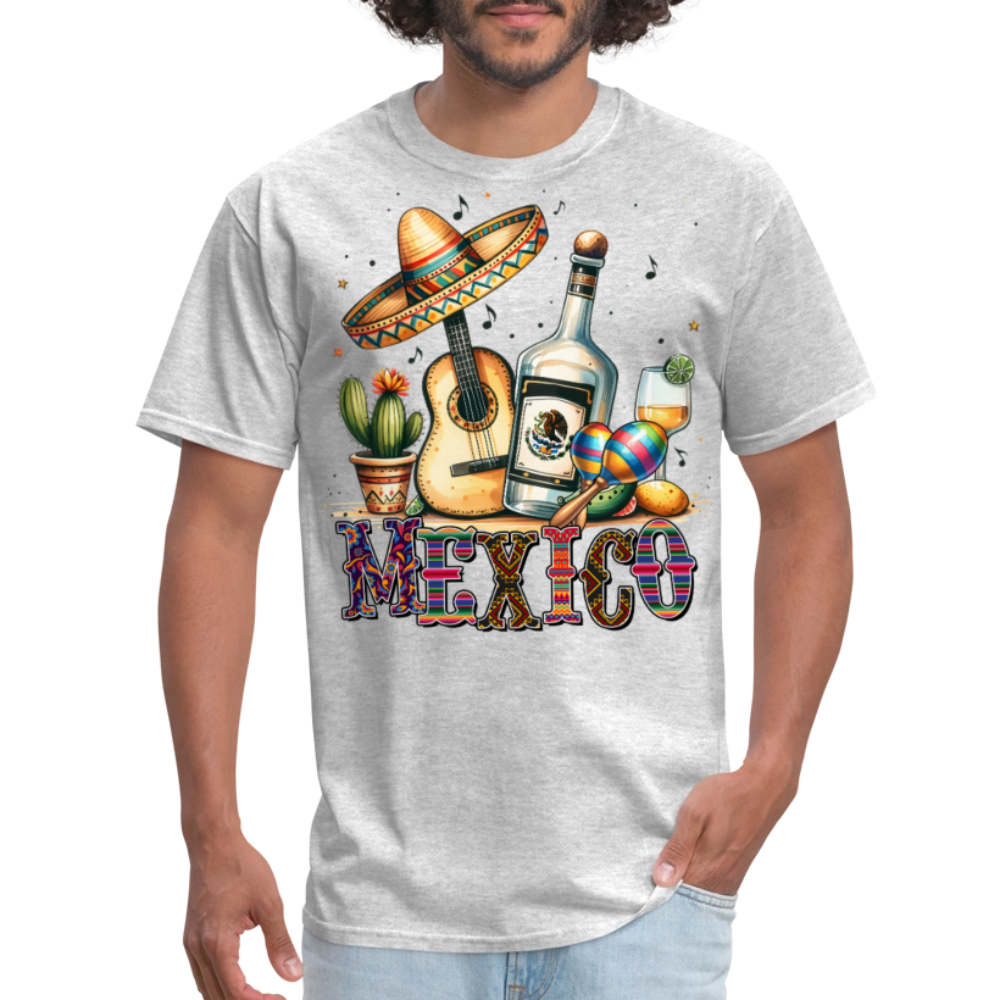 Vintage Mexican Tequila Graphic Tee Mariachi Music And Fiesta T-shirt - heather gray