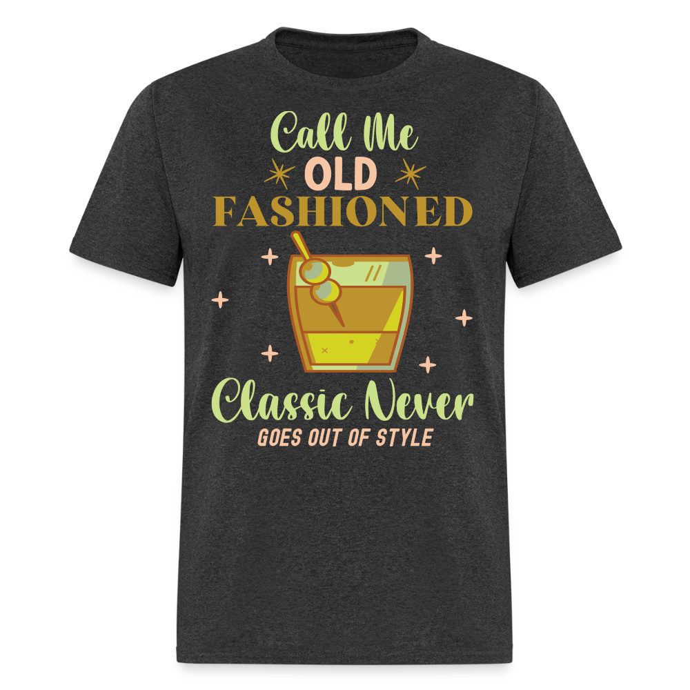 Old Fashioned Cocktail Whiskey Lover T-shirt - heather black