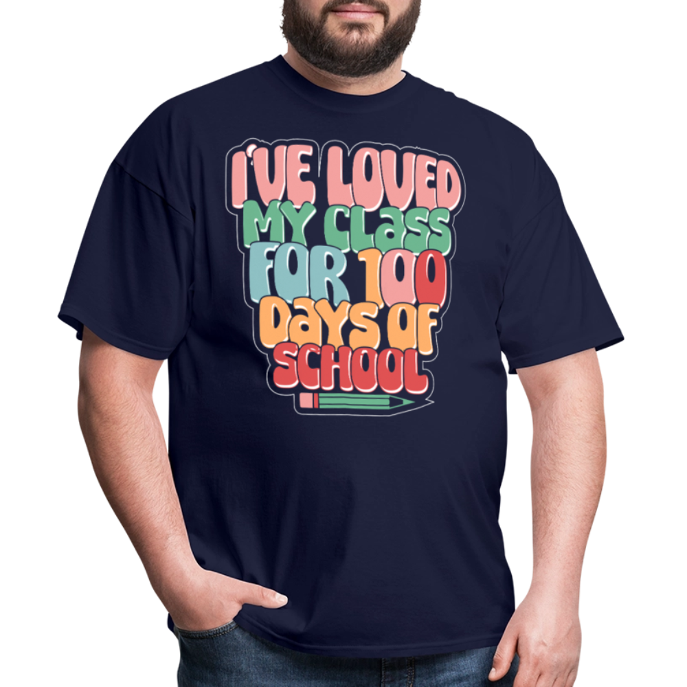 100 Days Of School Tee For Teachers 100 Days Of Learning Teacher T-shirt - navy