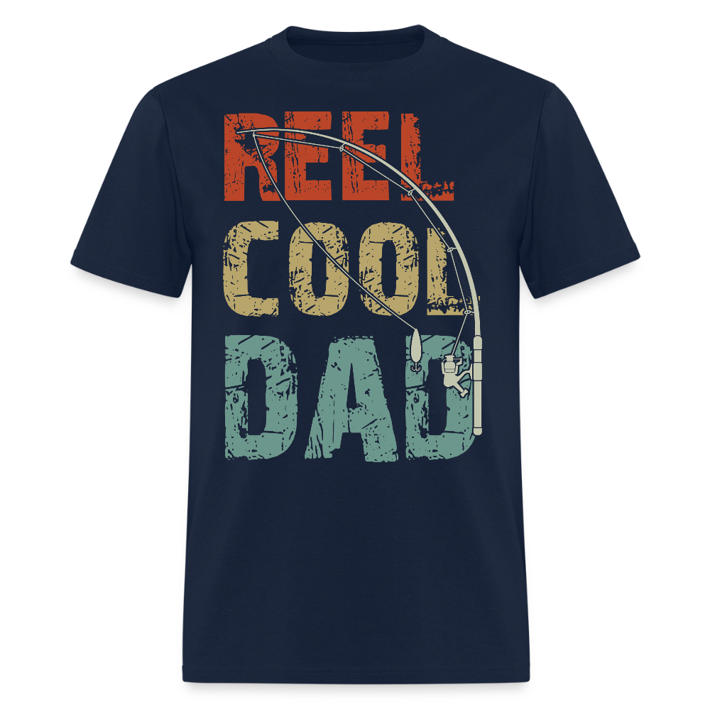 Reel Cool Dad Funny Father’s Day Fishing  T-Shirt - navy