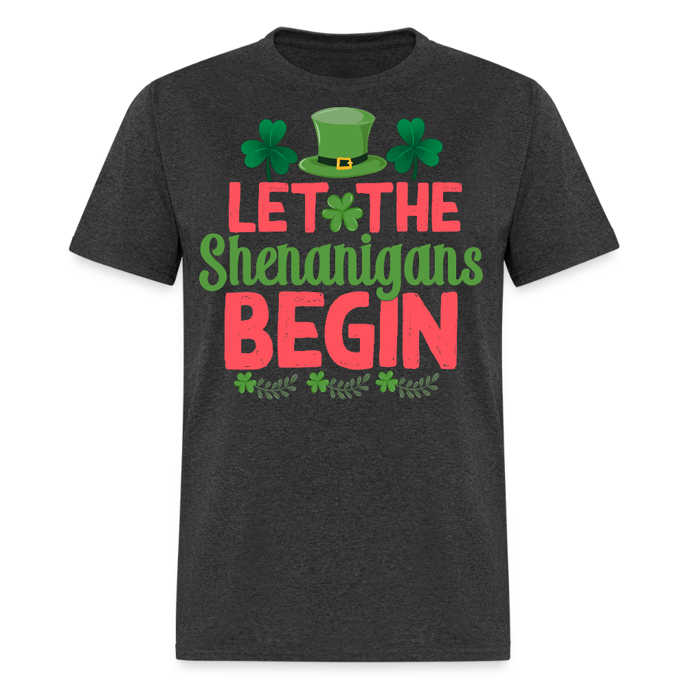 Let the Shenanigans Begin Irish Unisex T-shirt - heather black