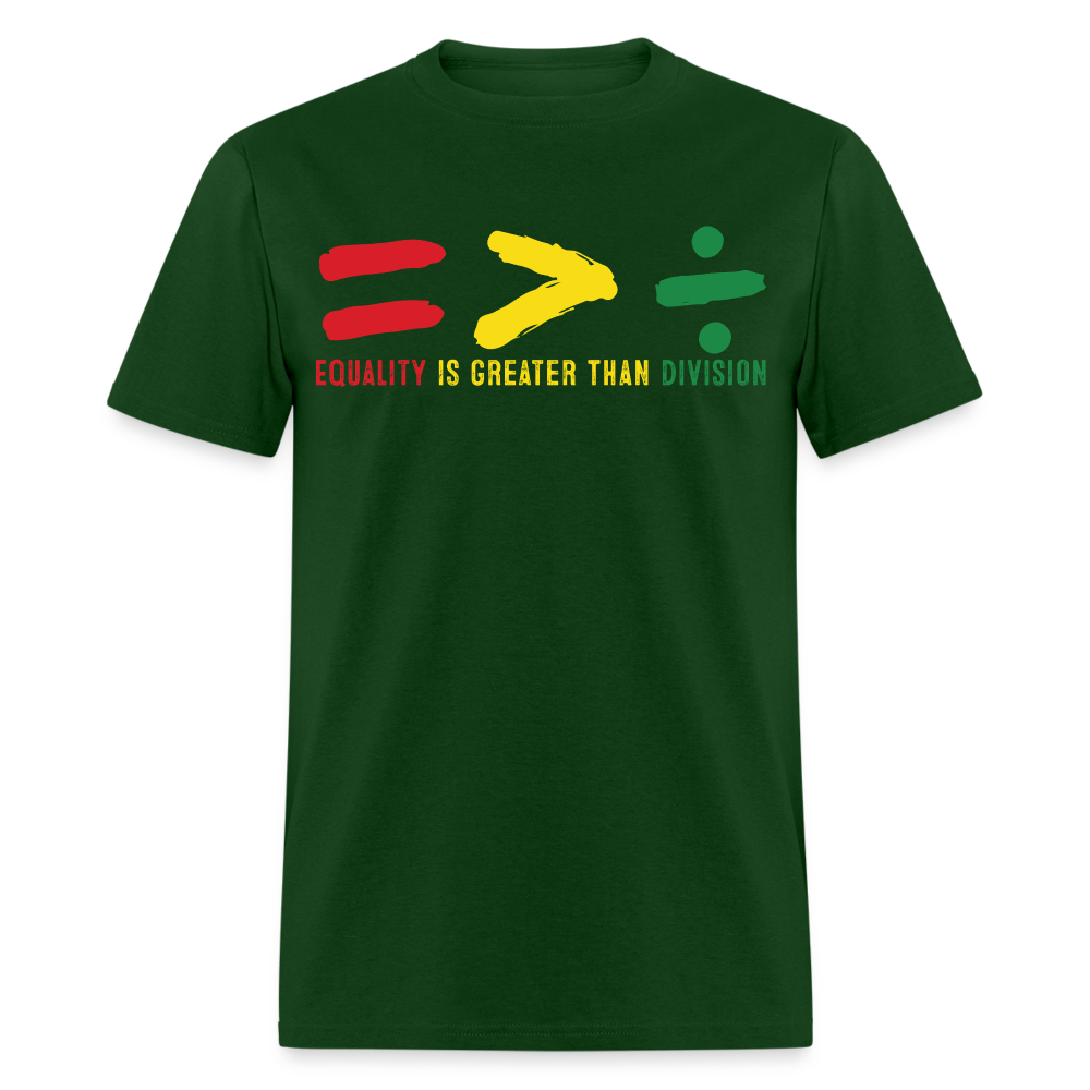 Black History Month Tee Equality Over Division T-Shirt - forest green