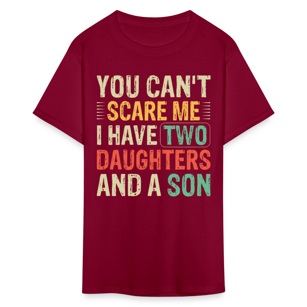 Funny T shirts for Parents with Kids I Have 2 Daughters & A Son T-Shirt - burgundy