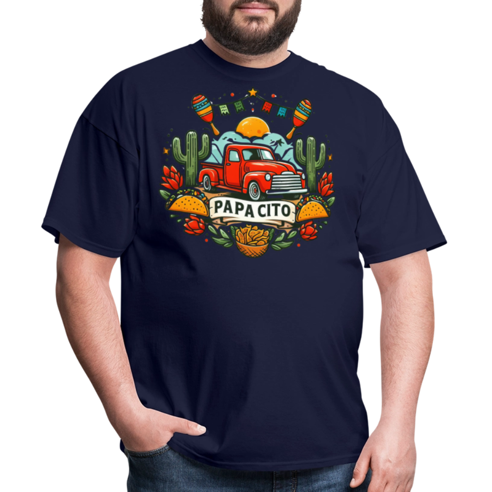 Papa Cito Taco Truck Retro Design T-shirt - navy