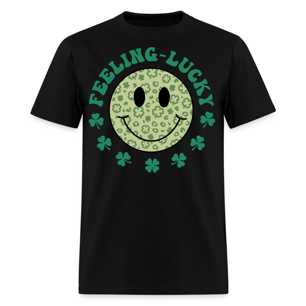 Feeling Lucky St Patrick’s Day Smiley Face T-shirt - black