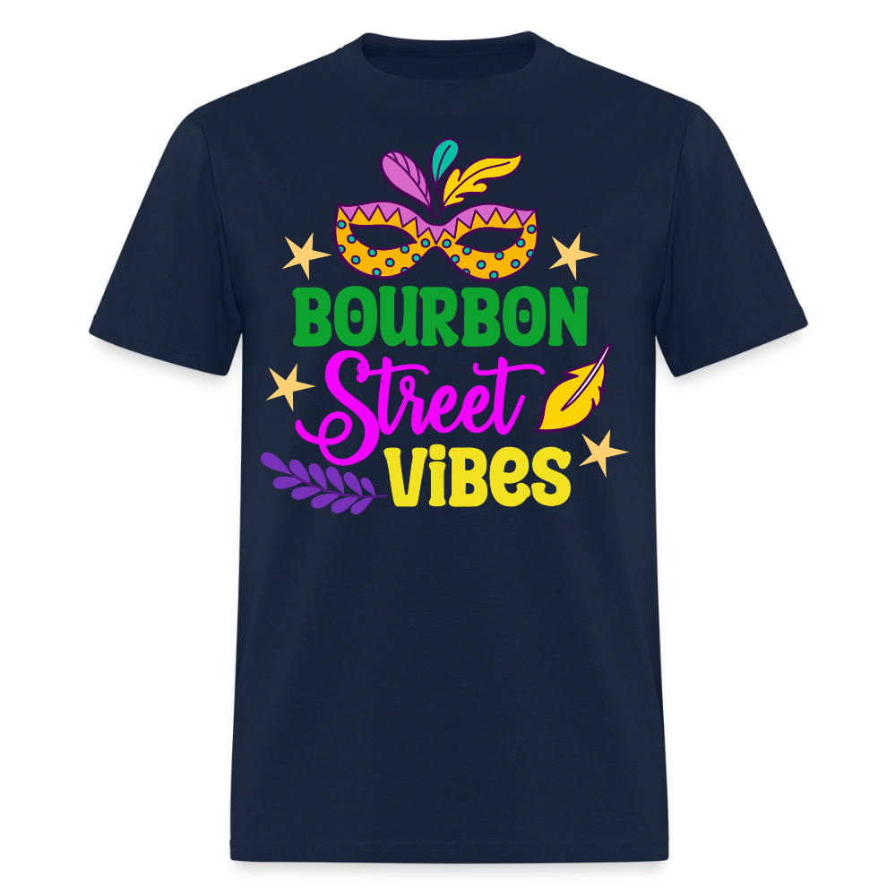 New Orleans Festival Party Tee Bourbon Street Mardi Gras Vibes T-shirt - navy