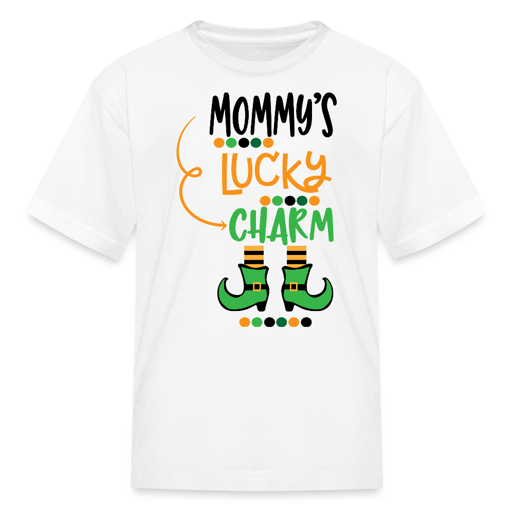 Cute St Patrick’s Day Toddler Tee Mommy's Lucky Charm T-shirt - white