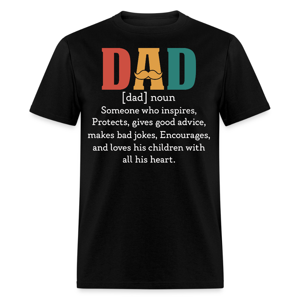 Funny Dad Definition Tee For Father's Day T-shirt - black