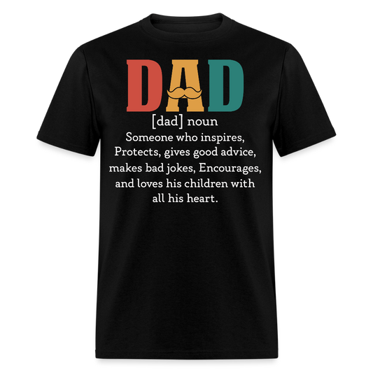 Funny Dad Definition Tee For Father's Day T-shirt - black